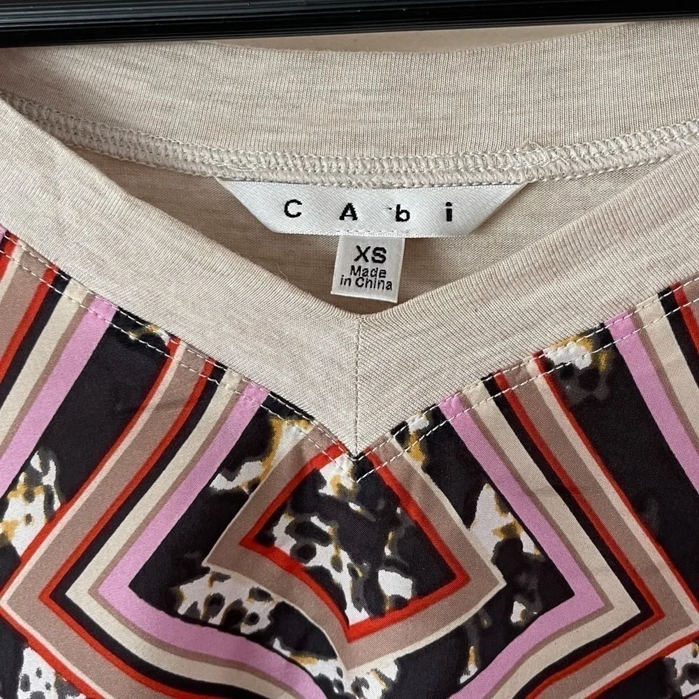 CAbi #768 Geometric Scarf Blouse